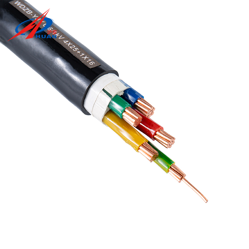 كابل طاقة WDZ-YJY 0.6/1KV مصنوع من البولي إيثيلين المتشابك ذي النواة النحاسية، معزول بغلاف واقٍ من البولي أوليفين، خالٍ من الهالوجين، منخفض الدخان، مقاوم للهب